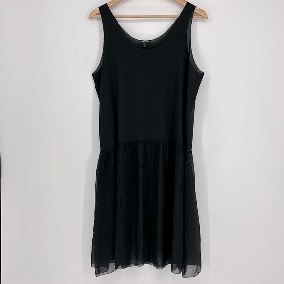 Eileen Fisher Dresses & Skirts - Eileen Fisher Silk Chiffon Sleeveless Black Dress Women’s Size Medium